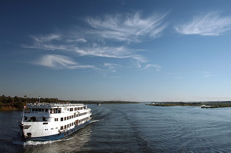 Cruise boats on the Nile River in Egypt